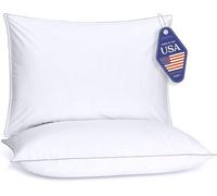 FluffCo Basics - Almohada Alternativa de plumón, Paquete de 2, Almohadas de Cama Suaves para una Comodidad de Lujo, Microfibra Vegana, Superficie de enfriamiento, Lavable a máquina, Almohadas de Cama