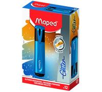 Fluopeps - resaltador metálico azul brillante, caja de 12 unidades ma