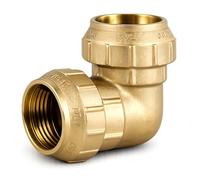 Fluvia Codo 90 de Laton para Tuberia de Polietileno 25x25 mm Racor de Compresion para Agua Riego Jardin Deposito Fontaneria Residencial Industrial Conector Antifugas Exterior Resistente Durable Seguro