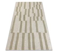 FLUX 461.109.SA401 Alfombra de lana OSTA - Geométrica estructural loft gris / verde 200x300 cm