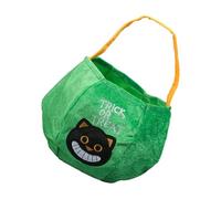 Fluxioxtna Bolsa de terciopelo decorado con calabaza, espacioso soporte para caramelos, accesorio de fiesta para niños, bolsa de dulces, Green, B