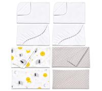 FlyIdeas Juego 8 Pza Sabanas Minicuna Colecho Next to Me 50x83cm, 100% Algodon Certif. con 2 Sabanas Bajeras 2 Protectores Colchon Impermeables 2 Sabanas Encimera y 2 Fundas de Almohada
