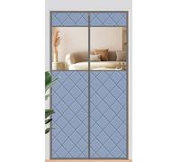 FLYIODFCXV Cortina para Puerta, Cortina de Puerta magnética, Resistente al frío y cálida, Espesada con algodón, Ventana Visual, Duradera(Blue/Gray,85 * 220cm/33.5 * 86.6in)