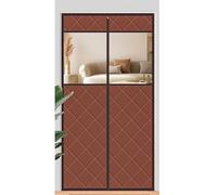 FLYIODFCXV Cortina para Puerta, Cortina de Puerta magnética, Resistente al frío y cálida, Espesada con algodón, Ventana Visual, Duradera(Brown,85 * 190cm/33.5 * 74.8in)