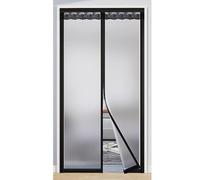 FLYIODFCXV Cortina para Puerta, Esmerilado y Opaco, Resistente al Desgaste Duradero, diseño de Tira magnética Completa, se Puede Utilizar en Verano e Invierno(Black,85 * 190cm/33.5 * 74.8in)