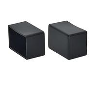 Flyshop 32 Tapas de PVC Negro para Patas de Muebles, Protectores de Piso de Madera Dura, Tapas rectangulares para Patas de Mesa, 25 x 45 mm, 1 Pulgada x 1-3/4 Pulgadas