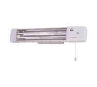 Fm Calefacción Estufa de Cuarzo 1502-c para Colgar, 2 Barras, 1200W, Blanco, 57x10x11 cm