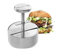 FMprofessional Prensa hamburguesas XXL, acero inoxidable, apta para lavavajillas, 14x11,5 cm