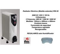 FM Radiador de Aceite RW-20 de 2000 W con 9 Elementos e Humidificador de Regalo