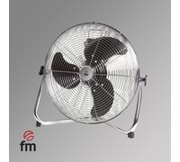 FM - Ventilador de techo F-45 de 132 cm y 80 W, diseño moderno blanco e inoxidable, silencioso (30 dB), 3 velocidades, ideal para salón, dormitorio o oficina Black Medium