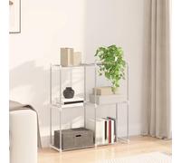 FMPGJLYH Estantería de aluminio blanca 86 x 27 x 90 cm - Estantería independiente multiusos para salón, pasillo y oficina - Estantería moderna escalonada para almacenamiento