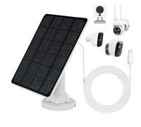 FmtwPhn Paneles Solares para Cámaras,Montaje de Pared IP66 Impermeable | Cargador Solar Exterior para Cámara,Para Videoportero, Luz de Camping, Batería Portátil, Hogar, Colegio,