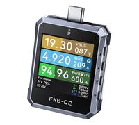 FNB-c2 Tester USB-C Multímetro USB Medidor 4-50 V, 6,5 A, indicador PD3.1 USB C Cable Tester, medición de capacidad y ondulación residual con software de aplicación, detección de carga rápida