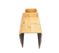 Focket Bandeja Portavasos para sofá, Bandeja Antideslizante de bambú para Brazos de sofá, Soporte para Tazas de café con Base Antideslizante de Fieltro para Sillón Reclinable, Sala de Estar (Un