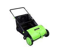 Fockety Barredora de césped Manual, 53 cm de Ancho, tolva de 100 L | Altura del cepillo ajustable, cepillos de plástico reforzados, recogedor de hojas y césped, para uso en césped, jardín y