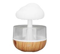 Fockety Humidificador Nube de Lluvia, Luz Nocturna 7 Colores 500ml Humidificador Champiñón 2 en 1 Flujo de Agua Ajustable Sin Ruido Alivio del Estrés Difusor Nube de Lluvia para Salón