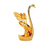 Fockety Juego de Cucharas de café, Diseño Creativo de Pluma de Cisne, Estilo Europeo, de Aleación de Zinc, con Estructura Robusta y Fina Artesanía, para (6 cm de largo 3 cm de ancho 12 de alto)
