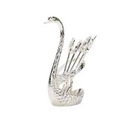 Fockety Juego de Cucharas de café, Diseño Creativo de Pluma de Cisne, Estilo Europeo, de Aleación de Zinc, con Estructura Robusta y Fina Artesanía, para (6 cm de largo 3 cm de ancho 12 de alto)