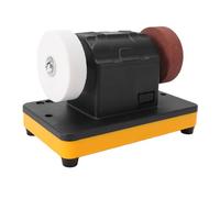 Fockety Mini Amoladora de Banco, Lijadora de Banco de 2000-6000 RPM con Muelas Abrasivas Dobles de 3 Pulgadas, Rectificadora para Metal, Madera, Afilar Cuchillos, Pulido de Joyas