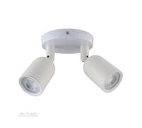 FOCO 2 REDONDO AJUSTABLE DE PARED O TECHO FOCO GU10 EN POLICARBONATO BLANCO VT-8