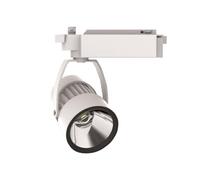 Foco carril LED 30W 3000K 30º 230V trifásico para iluminación comercial y doméstica, adaptable a diferentes espacios.