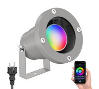 Foco de jardín DUK IP65 enchufe gris incl. Smart Home RGBW GU10 LED