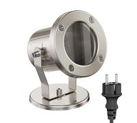Foco de jardín MIBU para exterior IP55 enchufe acero inoxidable 1x GU10 máx.