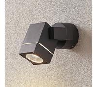 Foco de pared exterior Lucande Kavuna, angular, antracita, IP54