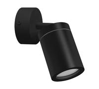 Foco de pared IP44 interior Ø 7 cm pequeño orientable metal cristal negro GU10 aplique baño espejo aplique cocina