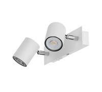 Foco de pared WAIKA de dos luces con interruptor blanco mate incl. lámparas LED