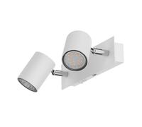 Foco de pared WAIKA de dos luces con interruptor blanco mate incl. lámparas LED