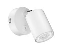 Foco de pared WAIKA de una llama con interruptor GU10 blanco mate incl. lámpara