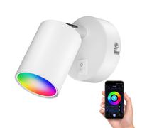 Foco de pared WAIKA de una llama con interruptor GU10 blanco mate incl. Smart