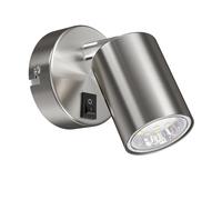 Foco de pared WAIKA de una llama con interruptor GU10 cromo mate incl. lámpara