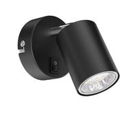 Foco de pared WAIKA de una llama con interruptor GU10 negro mate incl. lámpara