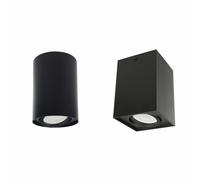 Maclean MCE426 B Foco de Techo Orientable con Casquillo GU10 para Lámparas LED y Halógenas Hasta 40W Aluminio IP20 (Negro, 1x Unidad - Cuadrado)