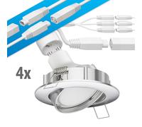 Foco empotrable de techo LED DEX cromo mate orientable GU19,656W 450lm c/u
