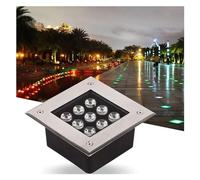 Foco Empotrable En El Suelo Cuadrado Focos Incrustado Suelo Exterior IP67 A Prueba de Agua 12V Bajo Voltaje Para Jardines, Terrazas, Pasarelas de Piscinas, Iluminación Arquitectónica(Luz azul,3W)