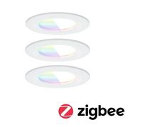 Foco empotrable LED Paulmann Nova Coin Smart blanco RGBW, juego de 3, 7,8 cm