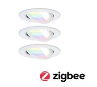 Foco empotrable LED Paulmann Nova Coin Smart blanco RGBW, juego de 3, 8,4 cm