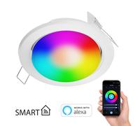 Foco empotrable Zobe blanco mate plano + iluminante RGB blanco cálido - blanco