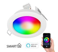 Foco empotrable Zobe II blanco mate plano + iluminante RGB blanco cálido