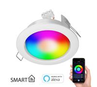 Foco empotrable Zobe II blanco plano semibrillante + bombilla RGB blanco cálido