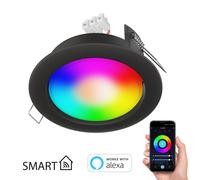 Foco empotrable Zobe II plano antracita mate + bombilla RGB blanco cálido