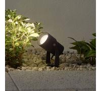 Foco exterior LED Jon de Lucande, con piqueta, ajustable, IP65