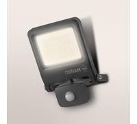 OSRAM Proyector LED ENDURA FLOOD PC 30W con sensor, blanco cálido 3000K, 3000 lúmenes, IP44, detector de movimiento, 9 m, control de tiempo 5 s-10 min