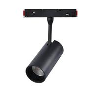 Foco LED 10W para carril magnético, color negro, 48V, 3000K; ideal para iluminación de ambientes y acentuación de detalles.