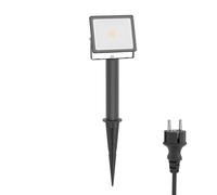 Foco LED de jardín FLIN con pica de tierra 15cm base y enchufe para exterior