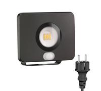 Foco LED de jardín WEGA para exterior IP44 detector de movimiento enchufe negro [EEK: F]