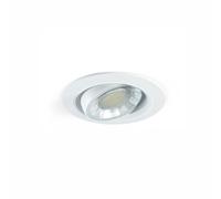 Foco LED empotrable COMPAC R 8W, ajustable 90°, CCT 2700K/3000K/4000K, IP44, redondo, blanco mate, Beneito & Faure, calidad y diseño profesional.